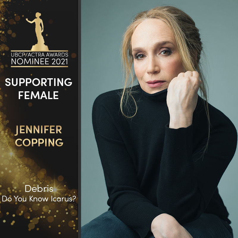 UBCP_ACTRA's tweet image. Nominee Love! 
Congratulations to  @jennifercopping  for their #ubcpactraawards 2021 Supporting Female nomination for #Debris - Do You Know Icarus?
#ubcpactra Click our profile to watch – Saturday, Nov 20
Red Carpet: 5:45 PM ⁠
Show: 7:00 PM⁠⁠