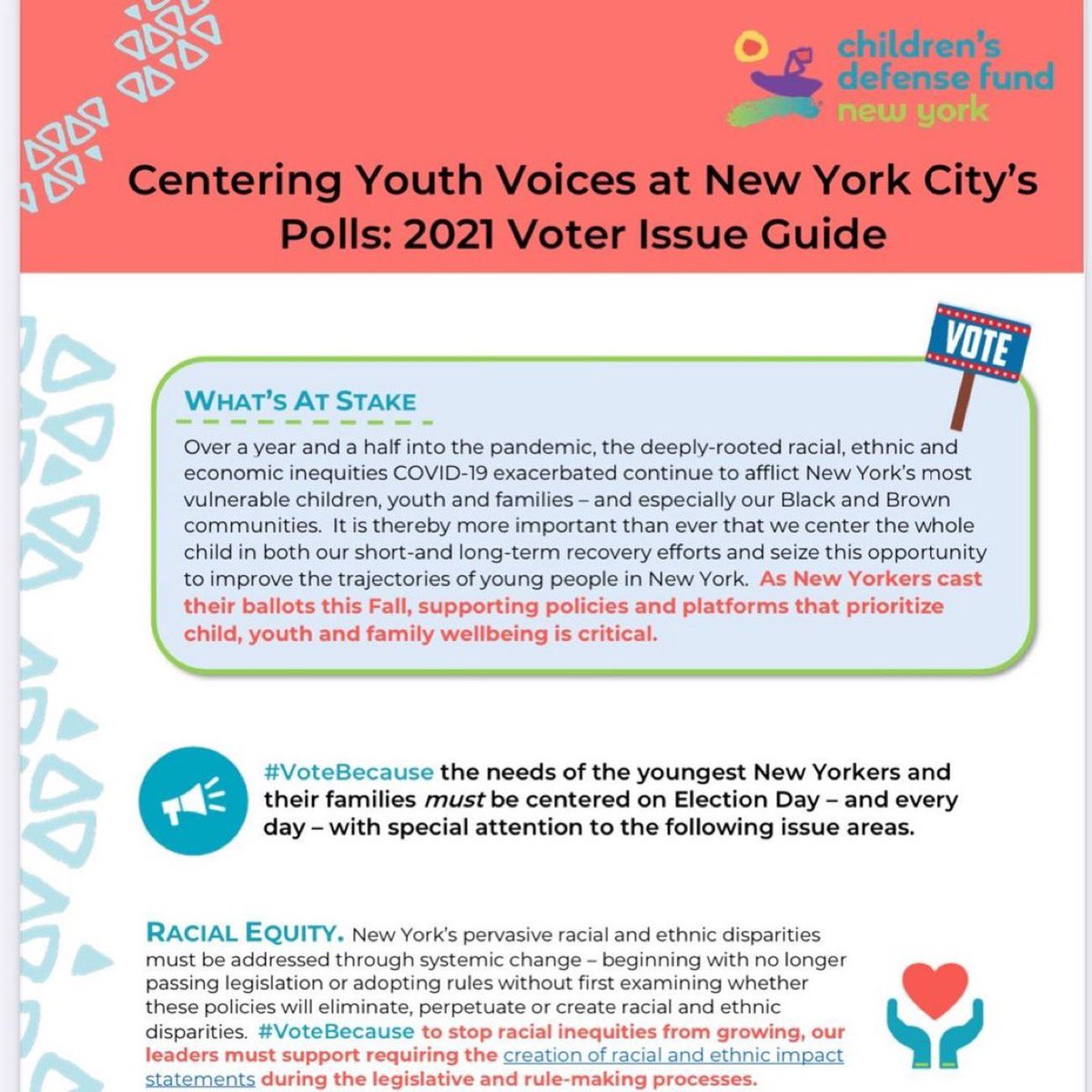 KercenaDozier's tweet photo. #NewYorkCity: It is Election Day!
@CDFNewYork has created a voting guide (https://t.co/8WUXQnsK8B) to help you know what is at stake in this election for marginalized, vulnerable young people, their families and our communities. Do not sit this election out! #VoteBecause https://t.co/S35BmQJBon