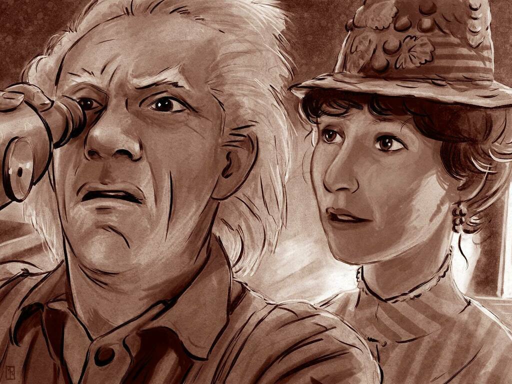 RabalaisArt's tweet photo. Inktober Day 21 - Fuzzy

“If you move it this way, the image turns fuzzy. See? But if you turn it the other way…”
“Everything becomes… clear. 

#backtothefuture3 #robertzemeckis #marysteenburgen #christopherlloyd #michaeljfox #backtothefuture #inktob… https://t.co/LBU2srSU83 https://t.co/Su08qTRgnu