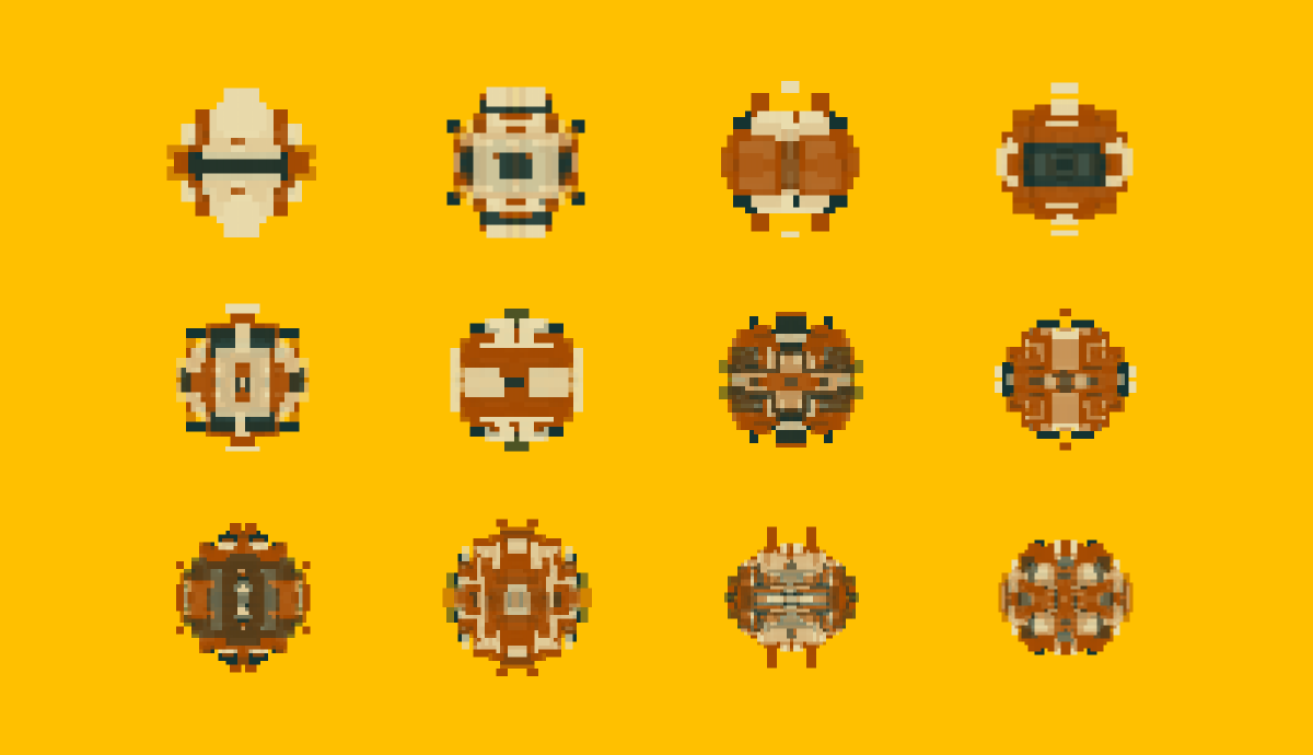 mintsomething's tweet photo. Locking some generation parameters lets us visualise Thing families. Here only the size changes. https://t.co/jBjlWOdCrT