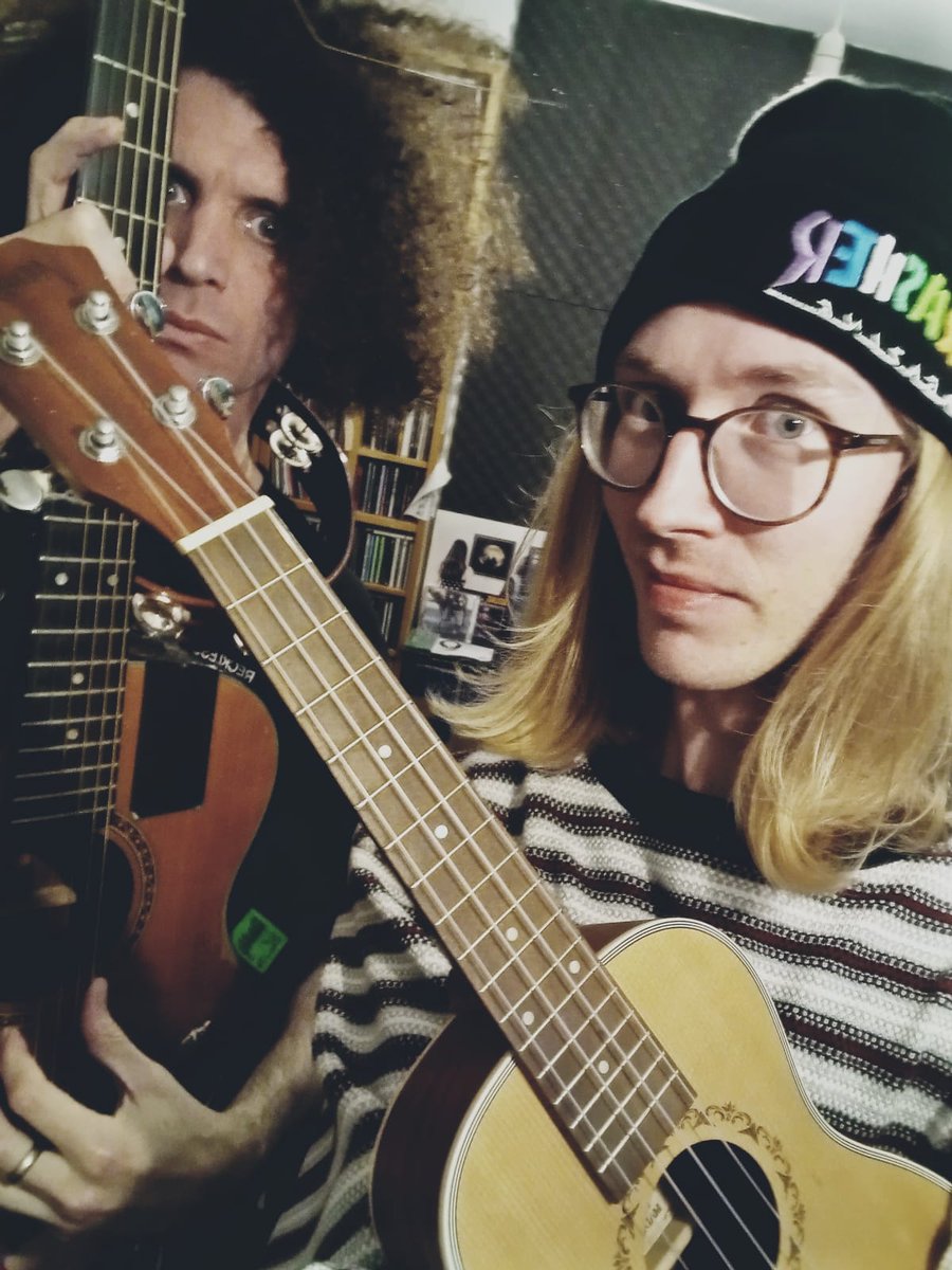 Asylumsband's tweet photo. Rehearsals continue. As thrift store smurfs.

#asylums2021 https://t.co/BLsjqGv335