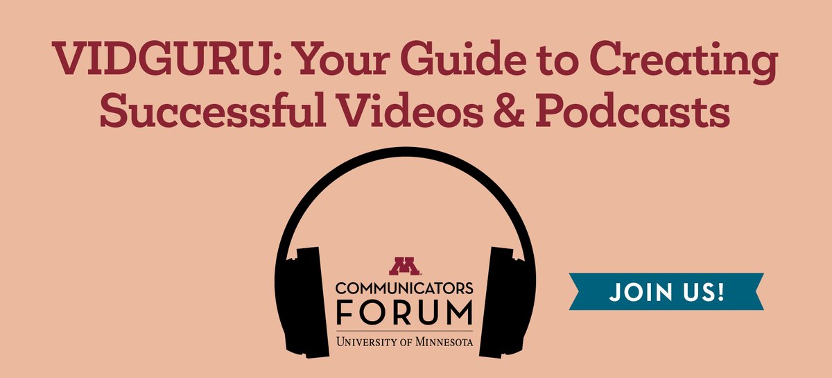 umcf's tweet image. Free for members! VIDGURU: Your Guide to Creating Successful Videos &amp;amp; Podcasts▶️ Thursday, Nov 11, 11:30 am to 1 pm.

Creating your own content can feel impossible at the beginning. The good news? You don’t have to do it alone. Register at umcf.umn.edu