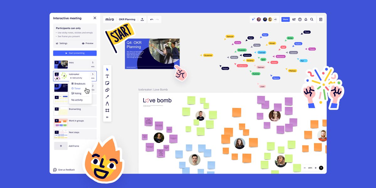 MiroHQ's tweet photo. Did someone say "product announcements?" 📣
ICYMI: We announced some pretty cool stuff at #Distributed2021. Find out what all the hype is about: https://t.co/BncBtFrUZX https://t.co/pyQxbP0qpC