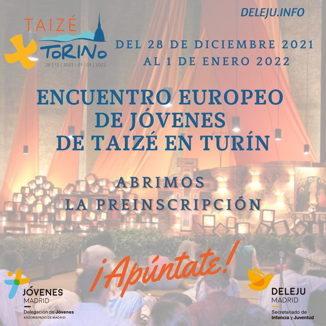 La <a href="/deleju/">ayodele julius</a> abre la preinscripción para participar en el Encuentro Europeo de Jóvenes de <a href="/taize/">Taizé</a> en Turín.
Del 28 de diciembre de 2021 al 1 de enero de 2022.
deleju.info/index.php/taiz…
#taizé #2021 #Turín #Torino #JóvenesMadrid #DelejuMadrid