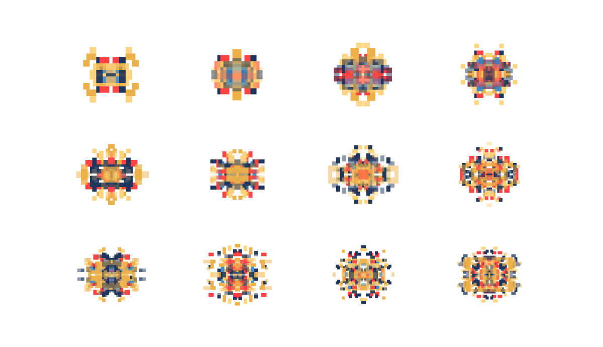 mintsomething's tweet photo. Locking some generation parameters lets us visualise Thing families. Here only the size changes. https://t.co/jBjlWOdCrT