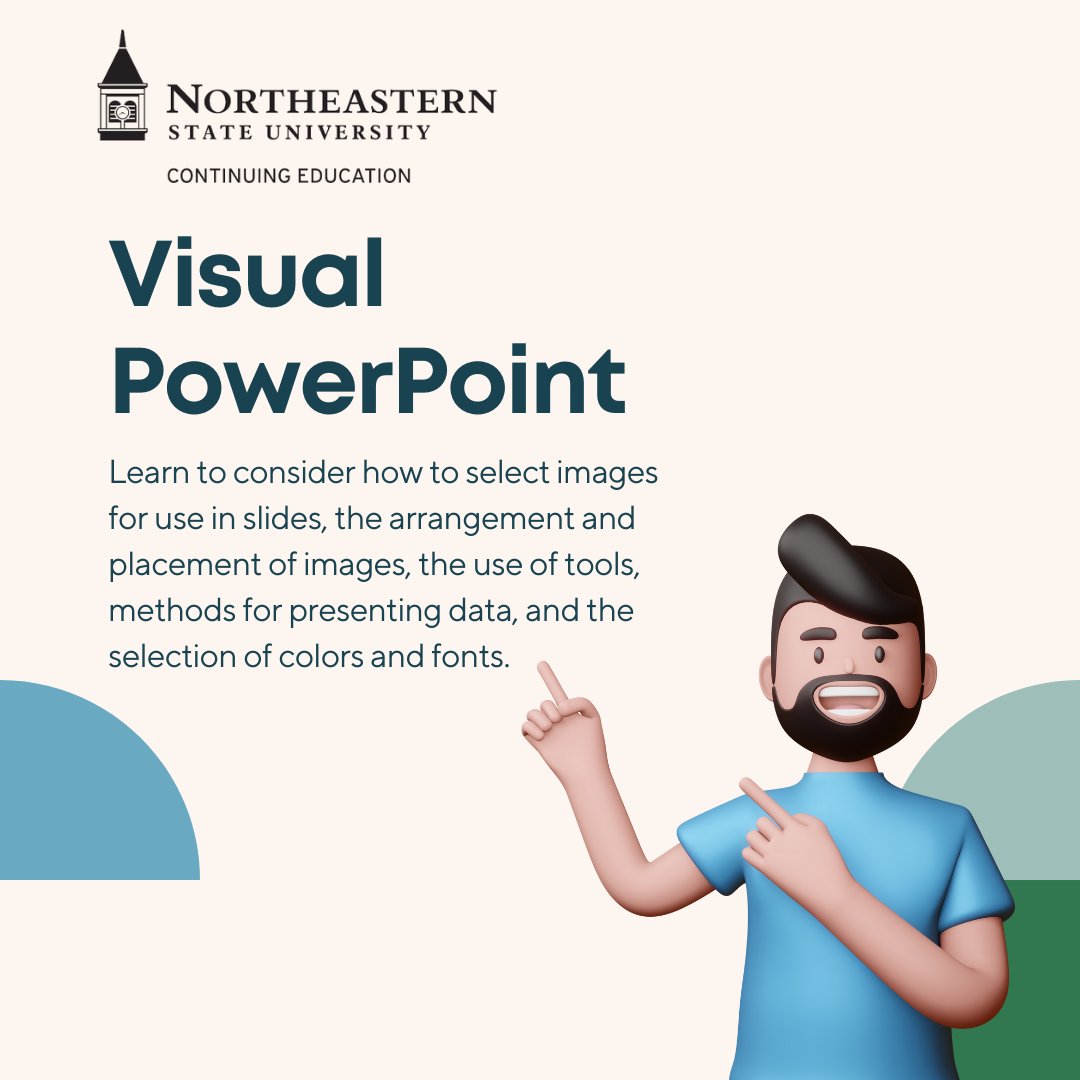 Learn more about our Visual PowerPoint program here! ----------->
academics.nsuok.edu/continuingeduc…