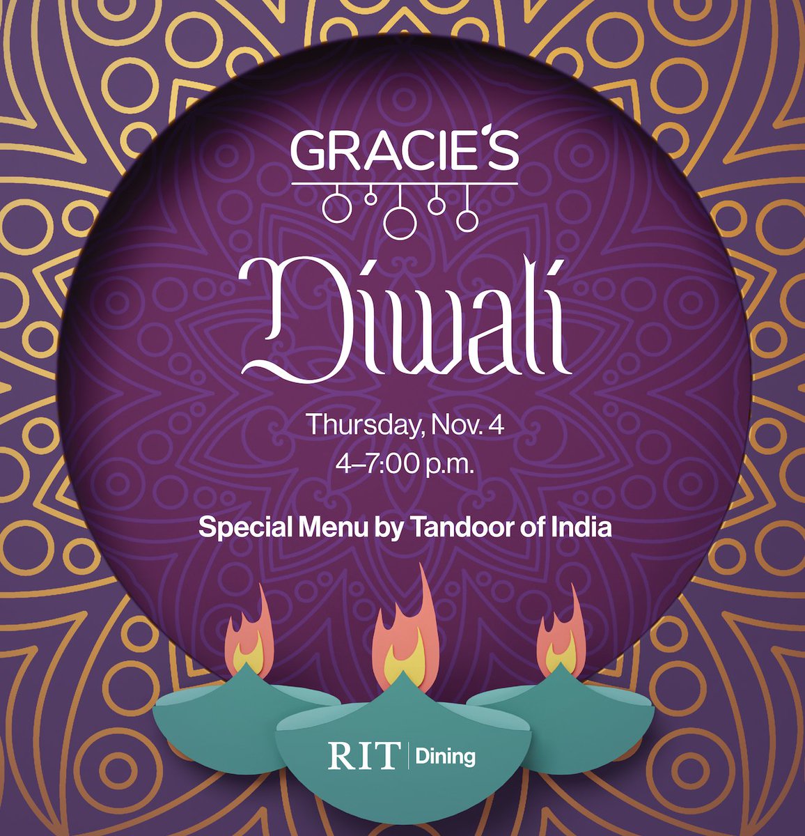 Gracie's is serving a special dinner event this Thursday, Nov. 4 from 4-7 p.m. to celebrate Diwali! Check out bddy.me/3k02cYl for all the details and special menu by Tandoor of India.