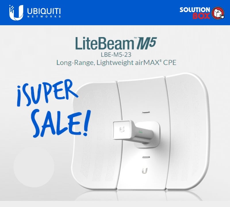SolutionBoxUSA's tweet photo. Lite BeamM5 en Super Sale!
Contacta a nuestro especialista para más información
freddy_sigal@solutionboxusa.com
@ubnt_latam #ubiquiti #itdistributor #technology #LITEBEAM #airmax #LBEM523 #supersale #solutionbox #tecnologia https://t.co/qxCD8tE9lb