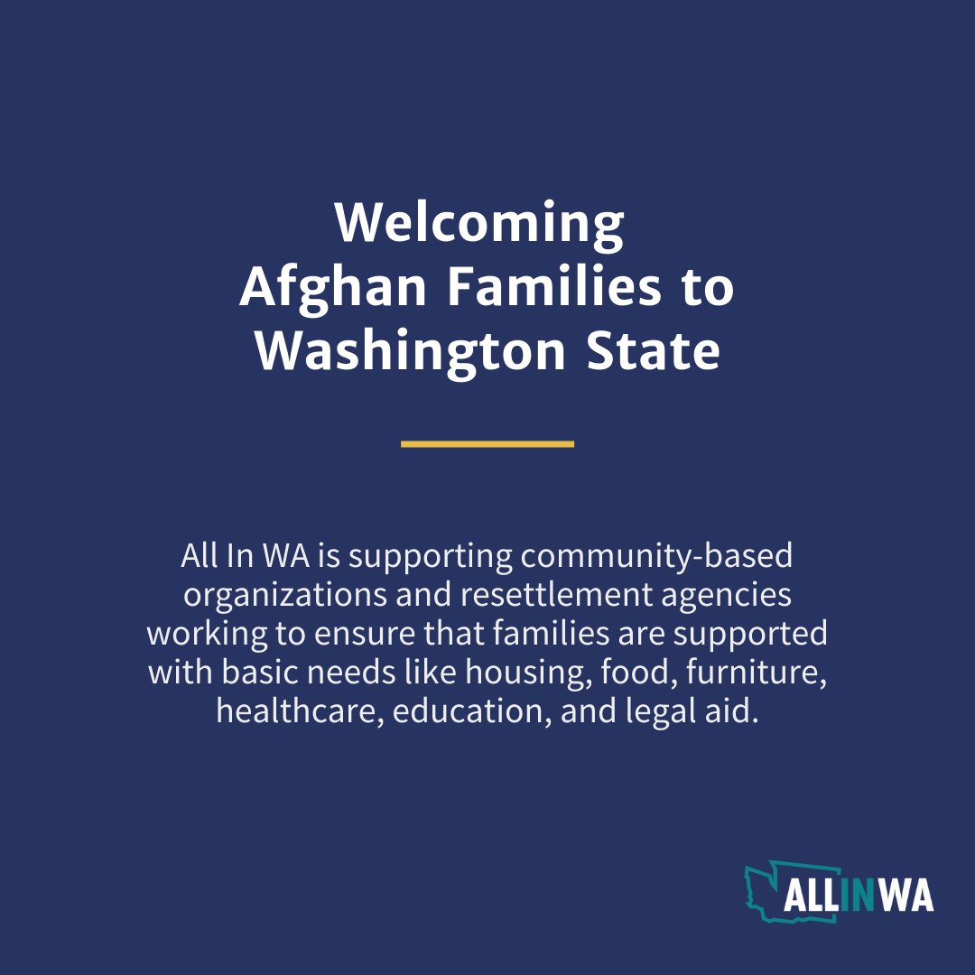 ✊🏻 ✊🏼 ✊🏽 ✊🏾 ✊🏿 Volunteer and support new Washington families from Afghanistan. ➡️ Thanks for going #AllInWA allinwa.org/afghan-familie…