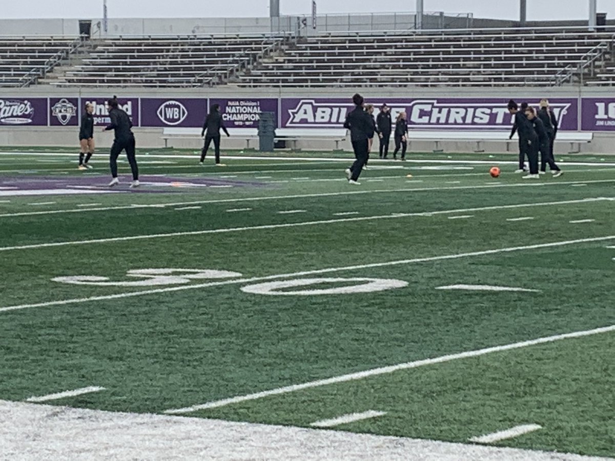 EdPosaski's tweet image. Spirited practice despite the cold &amp;amp; dreary weather for @NMStateWSOC practice at ACU for tomorrow’s @WACsports women’s soccer tournament opener vs. @LamarWSoccer  #AggieUp