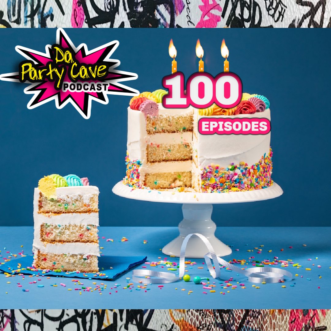 DaPartyCave's tweet photo. It’s coming!! Episode 100 baby! Can’t believe we’ve been rocking since May of 2019! Tune in this Friday! You do not want to miss!! #DaPartyCave #Podcast https://t.co/7GjWJEYmJA