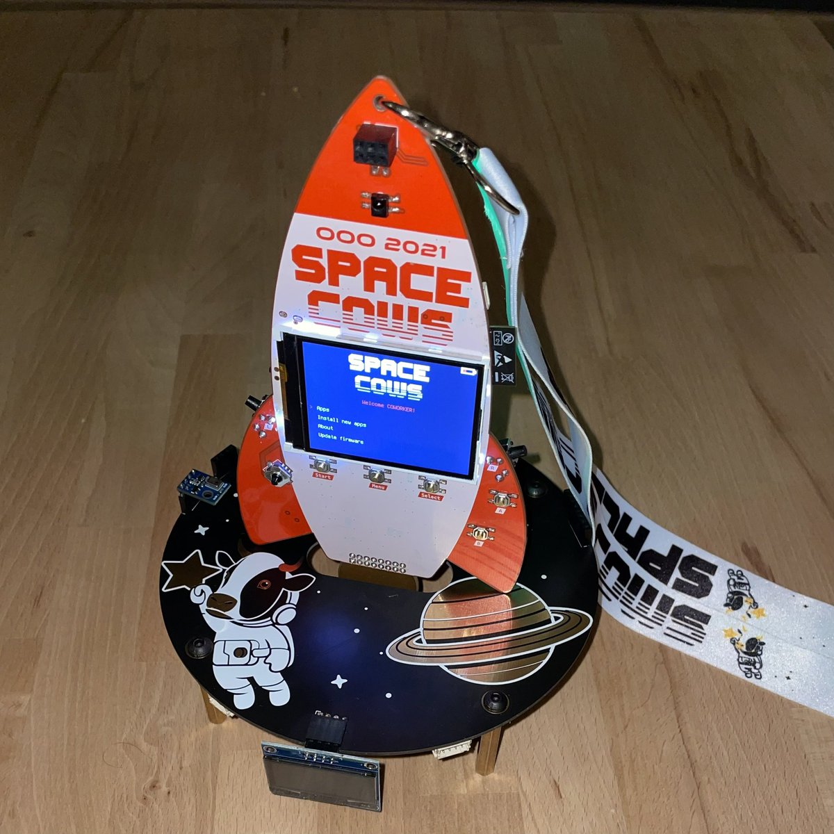 CyberSummoner's tweet photo. 1 year ago @max__grim and I built our first badge! This year we went full rocket engineer mode and design this beast for our OOO internal conf. This badge is based on a ESP32-S2 running CircuitPython7. You even can hook up more sensors on the launchpad 🚀🐮 https://t.co/XVChpOGhHr