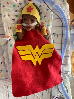JeffHealthNJ's tweet photo. To brighten the spirits of parents with babies undergoing care in our neonatal ICU, registered nurses Rachel Cortes and Michelle Croge created Halloween costumes for the little bundles of joy. We hope our junior Batman and Wonder Woman bring a smile to your face too! https://t.co/aKc79cljtl