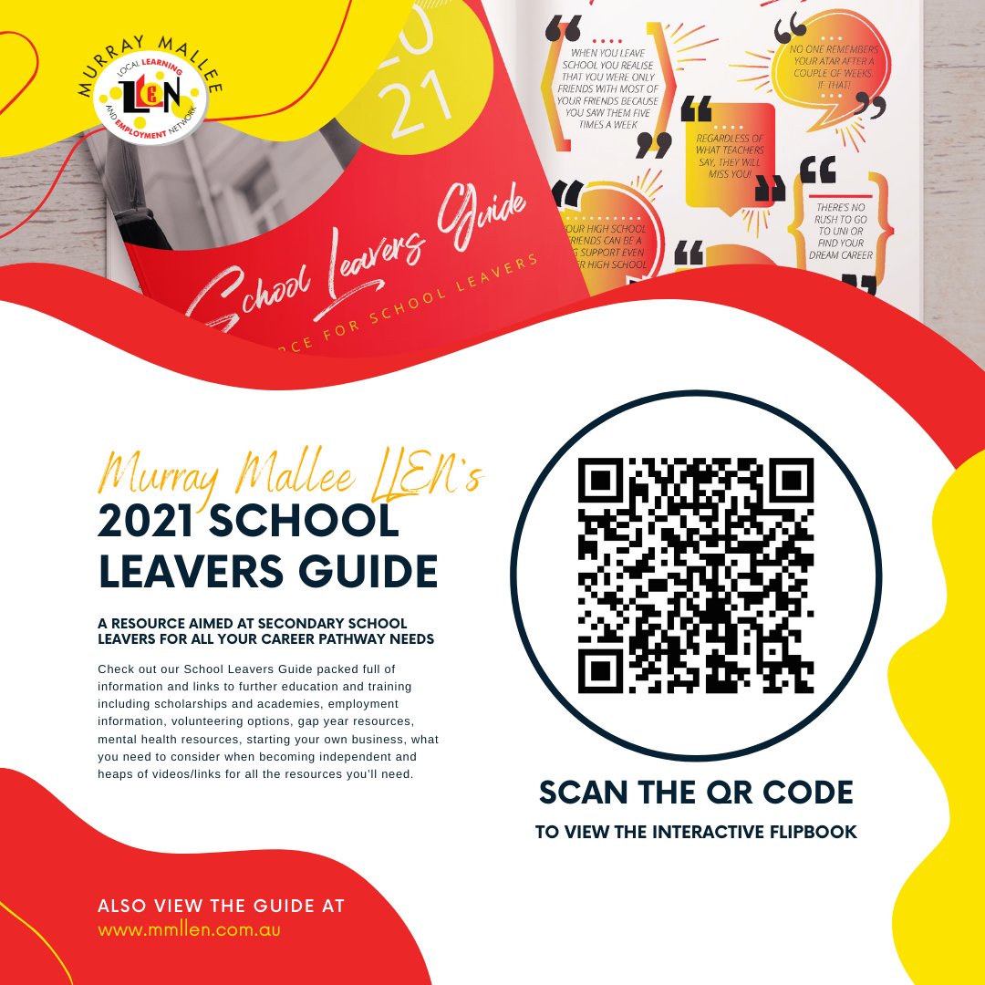 MMLLEN3585's tweet image. Have you seen our #SchoolLeaversGuide yet? 

Scan the QR code to view the interactive flipbook packed full of #resources aimed at #schoolleavers or you can head over to our new website at bit.ly/3GN8sMP and view the flipbook there or download your own PDF E-book version