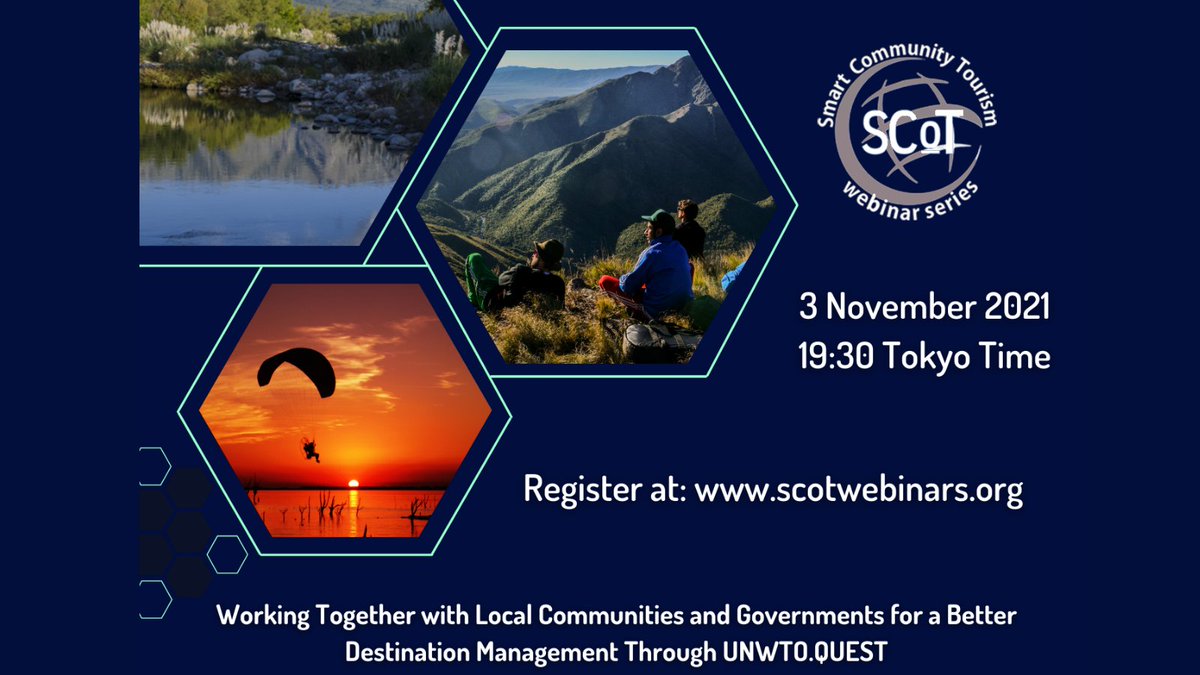 UNWTOAcademy's tweet photo. . ‼️TODAY⭐️#UNWTOQUESTNetwork
@ritsumeikanapu invita al @scotwebinars sobre Lecciones de @turismocba con la Certificación de calidad #UNWTOQUEST
📅03/11/2021 - 7h30 de🇦🇷 y 19h30 de🇯🇵
🗣️Idioma: Español-traducción simultanea en Inglés y Japonés
Registro: https://t.co/mEbHRRhbRw https://t.co/ywvzAFGxXP