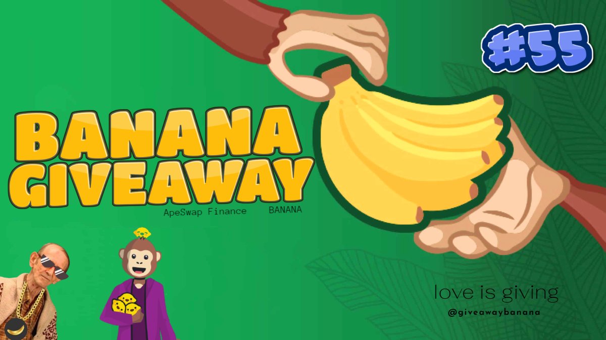 giveawaybanana's tweet photo. BANANA GIVEAWAY #55

Prize: 5x $BANANA 🍌
Worth of ~ $9 ($1,83 each)

1. Follow @giveawaybanana 
2. Follow @LemonnApp
3. Like and Retweet
4. Comment: 🍋 $LMN now listed on #ApeSwap

Drawn: in ~ 24 hours

#giveaway #giveaways #cryptogiveaway
#BSC #cryptocurency #crypto #ApeSwap https://t.co/iEDpmpHsTN