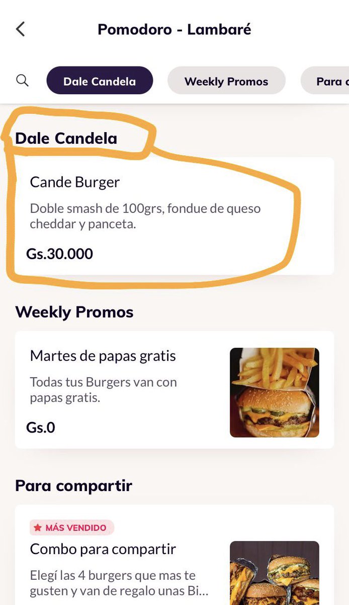 DaleCandelapy's tweet photo. YA ESTAN ABIERTOS EN @PomodoroPy !!! 
Pidiendo la Cande Burger desde la app de @pedidosya el delivery es GRATIS!!! 
Colabora con Cande sin salir de tu casa y encima comiendo deliiiiii 🍔 
#daleCandela ❤️‍🔥 https://t.co/32m0X05ISR