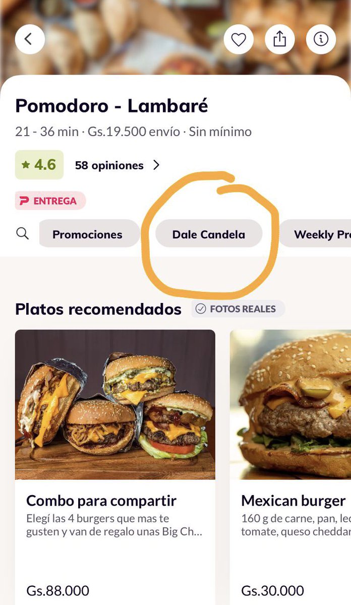 DaleCandelapy's tweet photo. YA ESTAN ABIERTOS EN @PomodoroPy !!! 
Pidiendo la Cande Burger desde la app de @pedidosya el delivery es GRATIS!!! 
Colabora con Cande sin salir de tu casa y encima comiendo deliiiiii 🍔 
#daleCandela ❤️‍🔥 https://t.co/32m0X05ISR