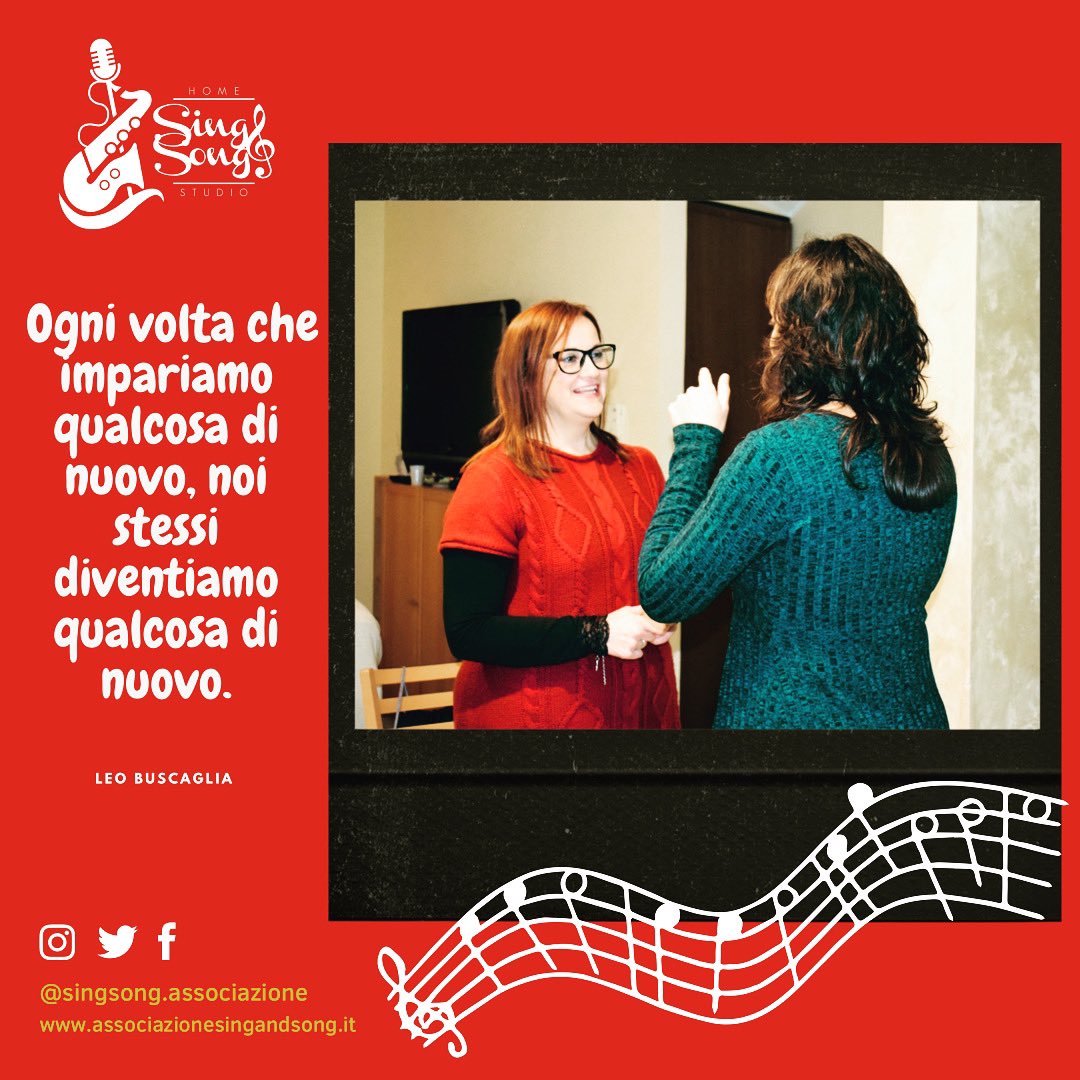 SingSongHS's tweet photo. “Ogni volta che impariamo qualcosa di nuovo, noi stessi diventiamo qualcosa di nuovo”. #leobuscaglia 

👉🏻Vocal Coach @clakappa 

#singandsonghomestudio #singing #vocalcoach #vocaltraining #concert #singer #voice #popmusic #popularmusic #music #goodvibes https://t.co/B2aYe8RN1H