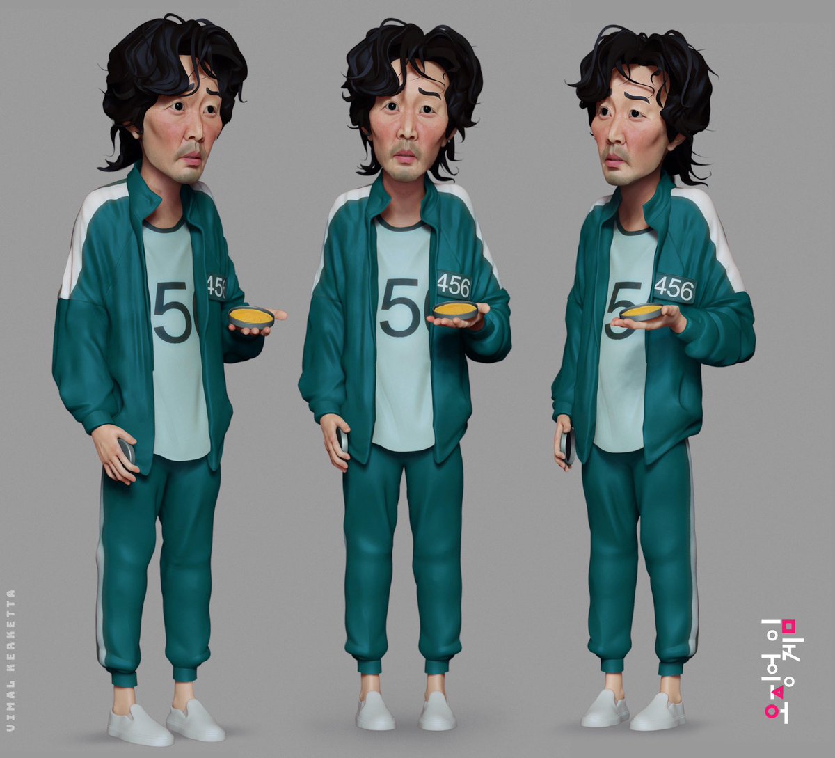 Sculpted the lead actor of #squidgame #gihun #leejungjae  #netflix