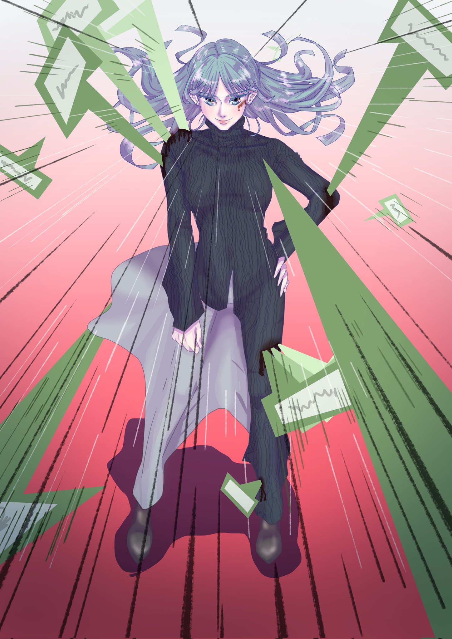 銀一 Ginichi Keiviコンテストの美しい人展に出したくて急ぎで描いたやつ 他人から色々言われて傷付いても自分を貫いて笑う人は美しいなと思ってこの絵を描きました 誹謗中傷いくない Keiviコンテスト 美しい人展 オリジナルイラスト 絵描き