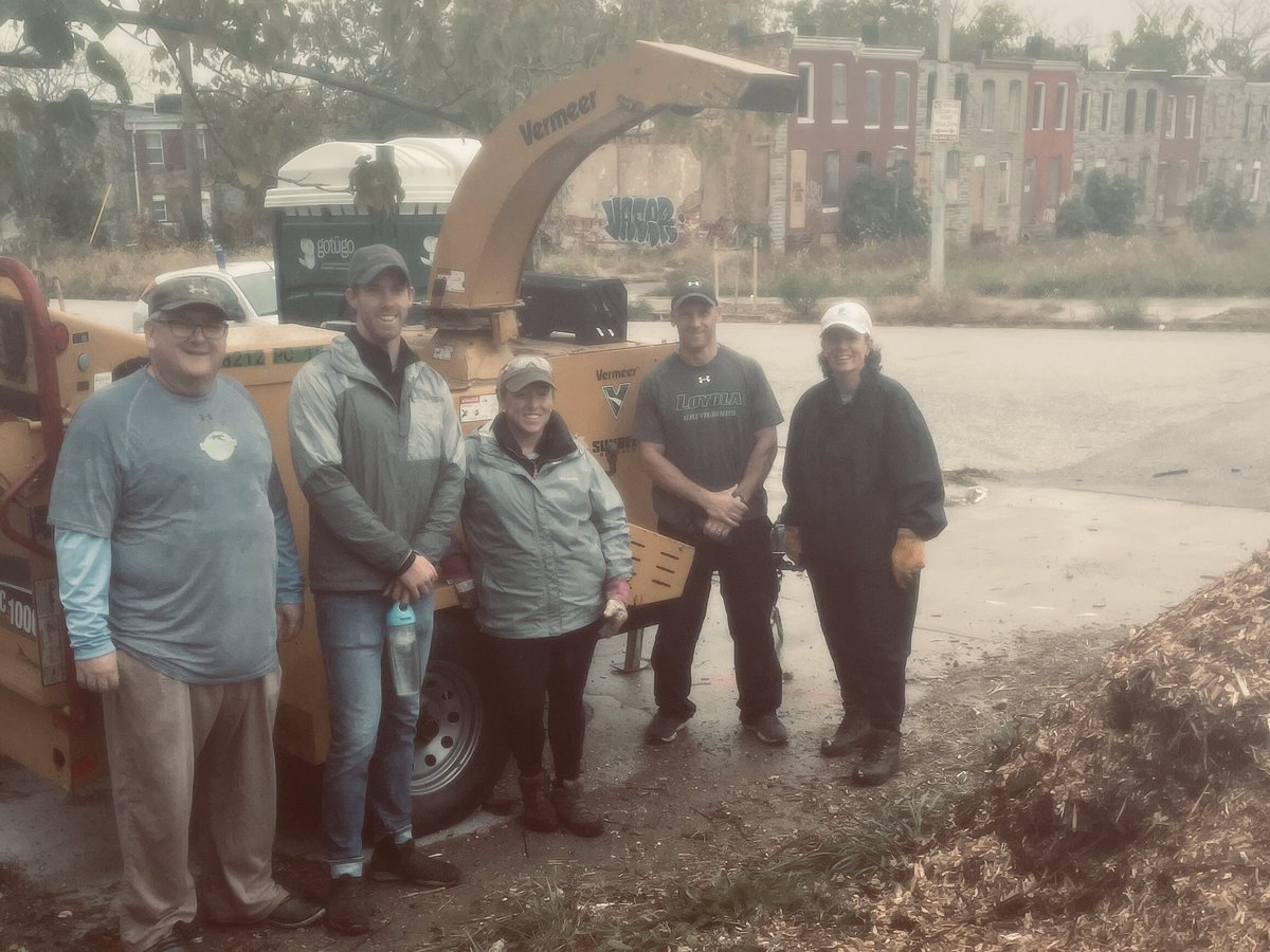A little rainy and a bit dirty; but, we loved partnering with <a href="/The6thBranch/">The 6th Branch</a> today as we helped restore green space in Baltimore. Just one of the many sites our <a href="/LoyolaHounds/">Loyola Greyhounds</a> staff and teams helped serve today across our city! #OneHoundFamily #Vote #Volunteer #CivicEngagement