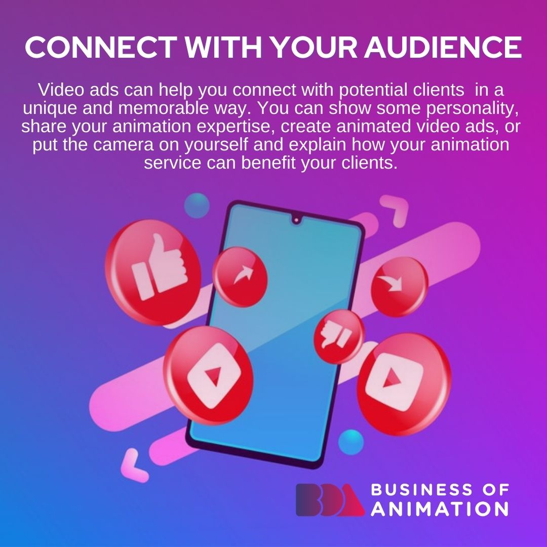 animationbiz's tweet image. How do you use YouTube advertising for your freelance animation business?

Check out these 5 benefits of YouTube ads:

1. Connect with your audience: Video ads can help you connect with potential clients in a unique and memorable way. 

#AnimationPartner #MotionPartners