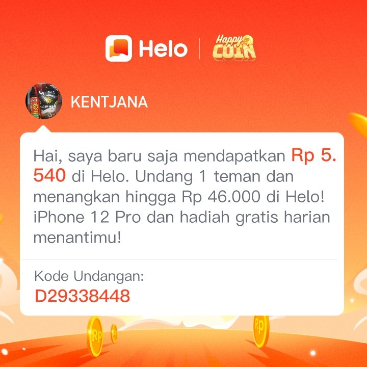 huda280387's tweet photo. *Kode Undanganku: D29338448* Download Helo dan dapatkan Rp 100 langsung 🤑 dan dapatkan Rp 46.000 untuk setiap orang yang kamu undang, tanpa batas. ✅100% Nyata. Klik link berikut untuk download Helo 🔗:
https://t.co/zZ4QqaXpGY https://t.co/qYrm6YBg5i