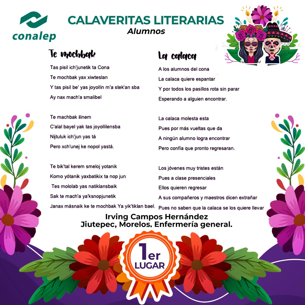 EnriqueKuHerr's tweet photo. Quiero expresar mi reconocimiento a los alumnos, docentes y administrativos que participaron en el 2do Concurso Nacional “la Catrina y el Catrín 2021", ustedes son muestra del talento, originalidad y creatividad que distinguen al Conalep. 

¡Muchas felicidades! https://t.co/mG2EgAJsn4