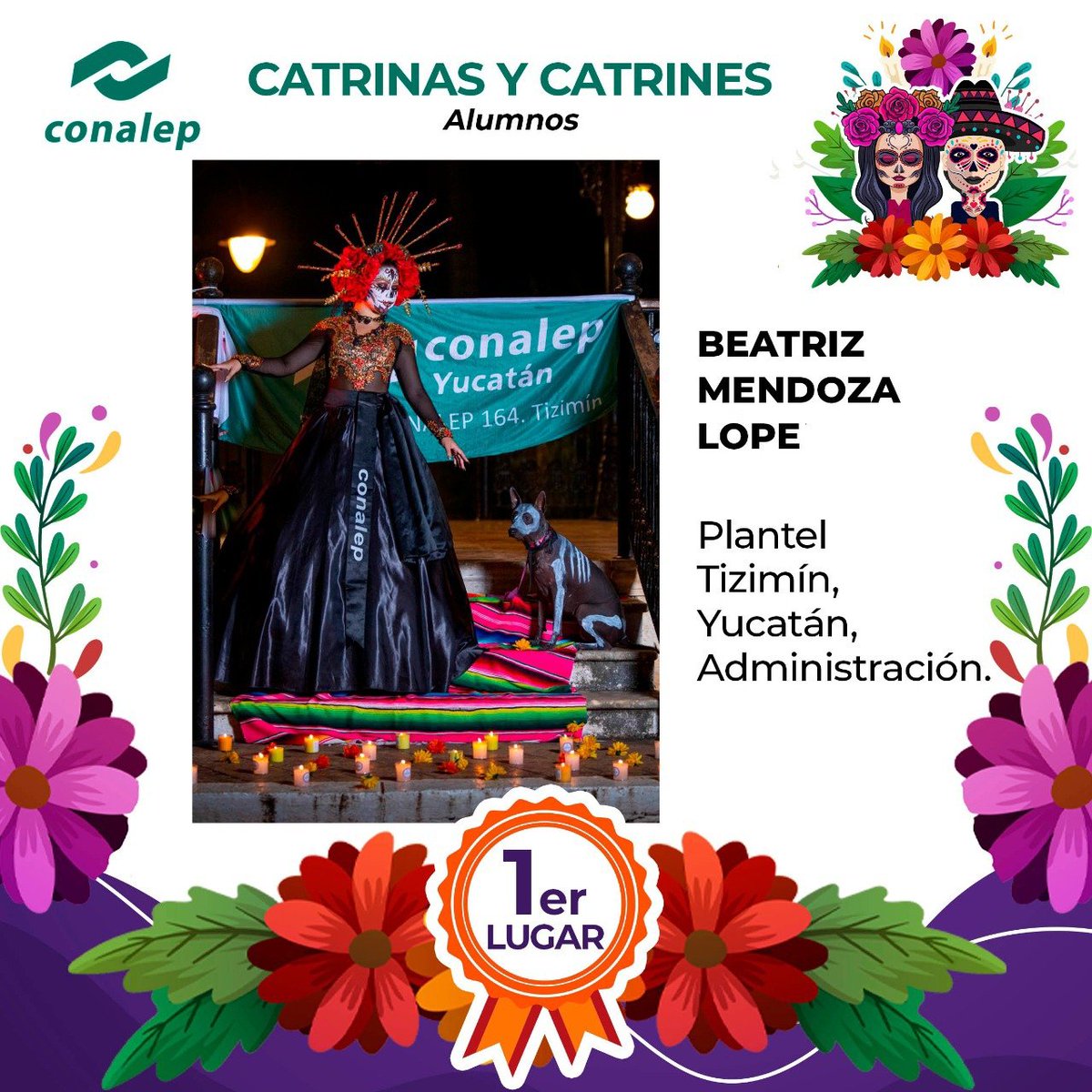 EnriqueKuHerr's tweet photo. Quiero expresar mi reconocimiento a los alumnos, docentes y administrativos que participaron en el 2do Concurso Nacional “la Catrina y el Catrín 2021", ustedes son muestra del talento, originalidad y creatividad que distinguen al Conalep. 

¡Muchas felicidades! https://t.co/mG2EgAJsn4