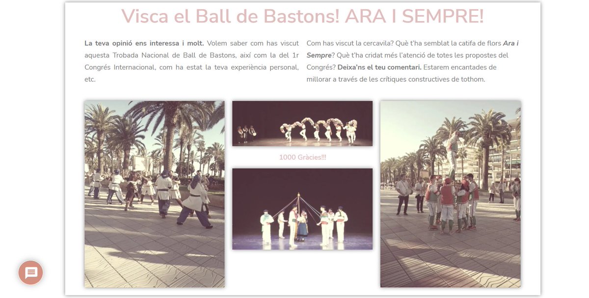 balldebastons's tweet photo. A la pàgina web del #congresbdb hi ha un espai habilitat perquè pugueu expressar la vostra opinió.
A més, si teniu fotografies i vídeos de les jornades, hi ha un enllaç perquè pugueu fer-nos-ho arribar i així tenir-ho guardat a l'arxiu del #balldebastons!
MIL GRÀCIES! https://t.co/8dhnbjaOLR