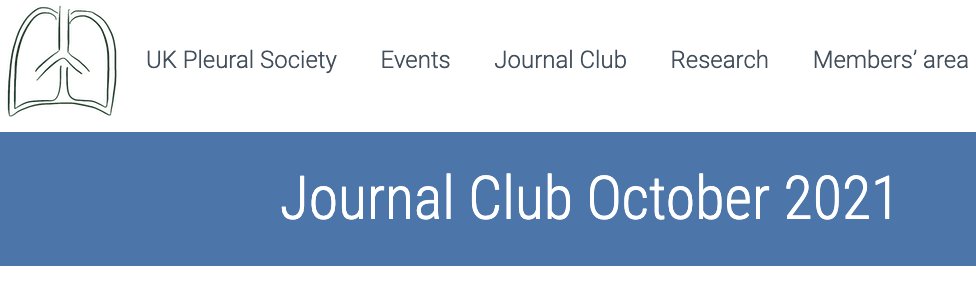 UKPleura's tweet photo. October journal club now online! 
Includes SIMPLE results, CONFIRM, a rogue IPC, and does size matter in haemothorax (drain size) and CT guided biopsy (BMI)? 
https://t.co/zp2va02c39 https://t.co/u6S5pC1hUO