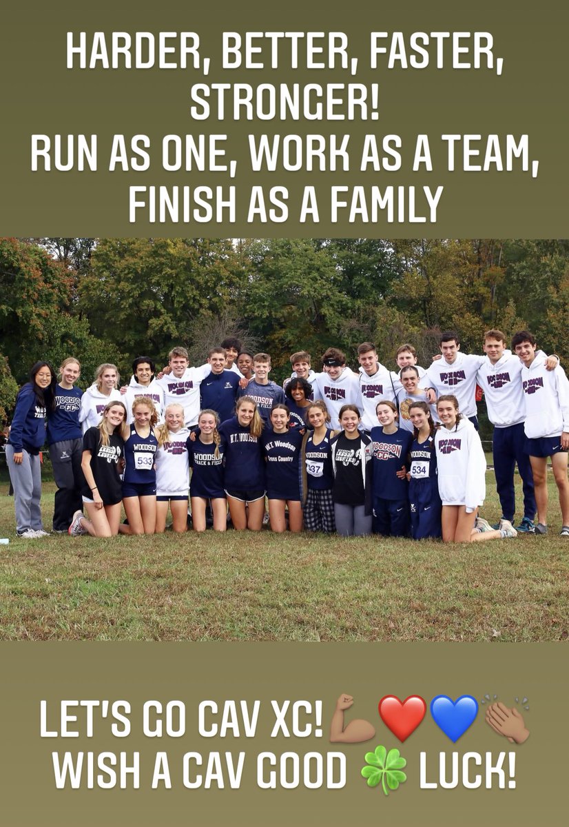 cakedivasnet's tweet photo. LET’S GO CAVALIERS!!!! Repost, Retweet! Another huge meet  during a school day - this time REGIONALS!!! Go @WoodsonXCTF 💙💪🏽❤️🥳 @WTWoodsonHS @Woodsonathletic https://t.co/W2G1yzBfpK