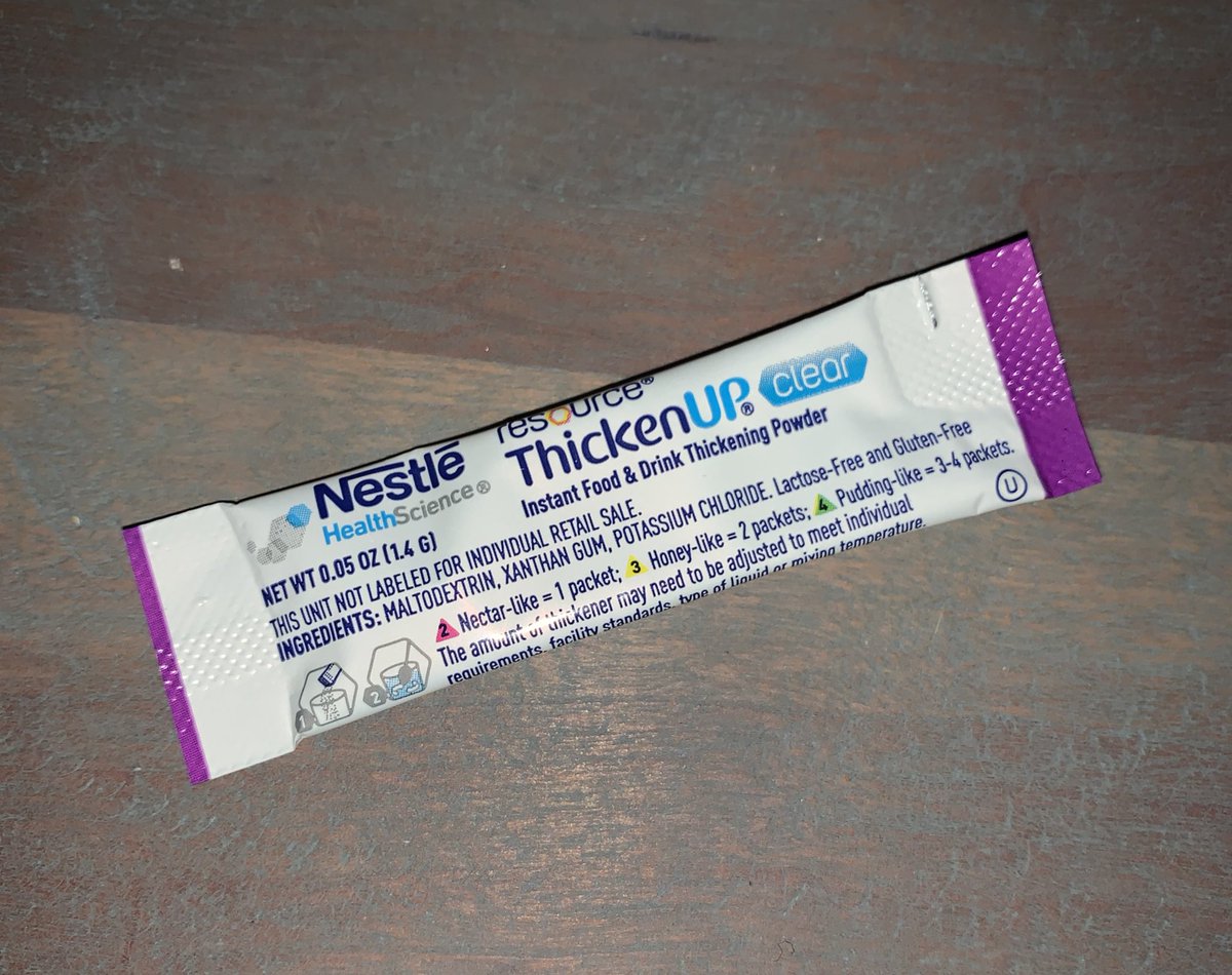 LaurenACollins1's tweet photo. Am I the only one who finds thickener packets when cleaning out scrub pockets at the end of the day?!? 😂
You just never know when that nectar thick patient might want a drink of water while down the hall in the therapy gym. #inpatientrehabprobs #OT #alwayspacking https://t.co/L1Y3X42LaB