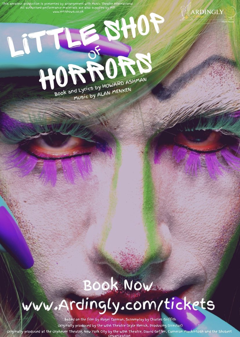 Look Out! Here comes Audrey2! Tickets now available for the senior Musical Little Shop of Horrors  ticketsource.co.uk/ardinglytickets