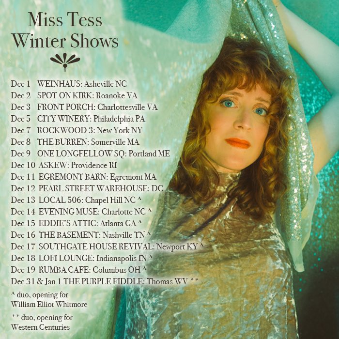 December shows! ✨
Tix at misstessmusic.com/tour