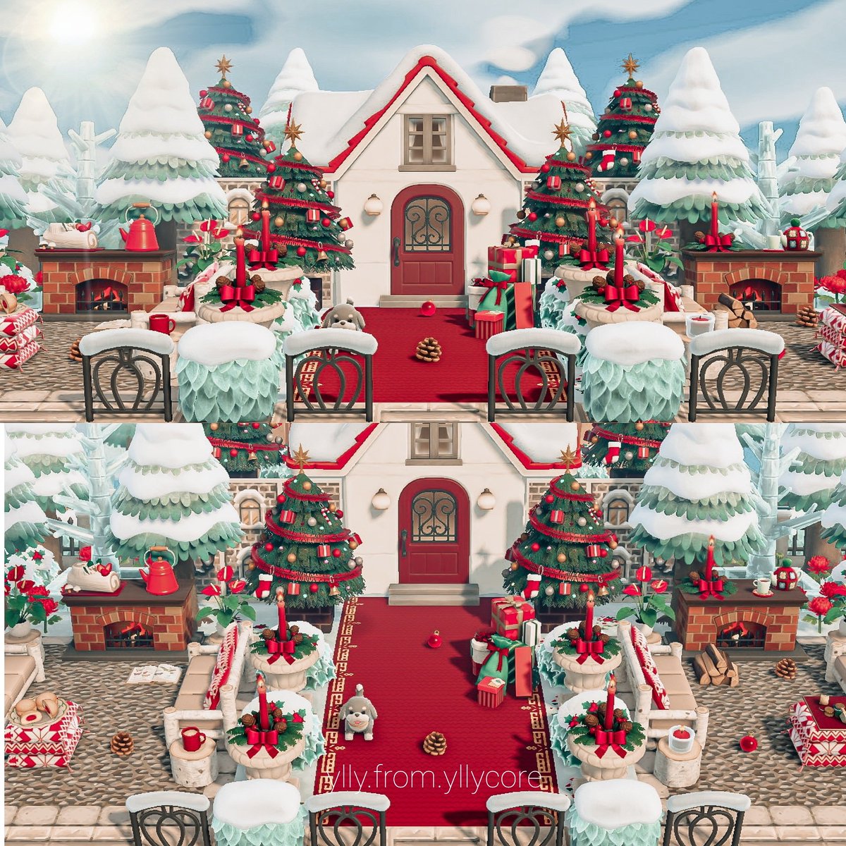 YLLY_COZY_GAMES's tweet photo. Home sweet home🎄❤🎄❤
#ACNH #AnimalCrossingNewHorizons #AnimalCrossing #acnhinspo #ACNHDesign https://t.co/7mRng4wv8D