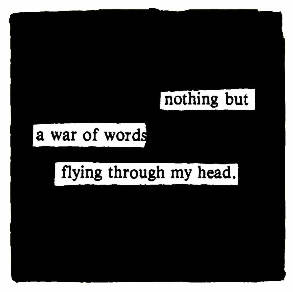 fade_blackout's tweet photo. Nothing but a war of words flying through my head.

#anxietyawareness #ocdawareness #mentalhealthmatters 

#blackoutpoetry #foundpoetry #erasurepoetry #makeblackoutpoetry #poetry #poetrycommunity #poetsofig #micropoetry #visualpoetry #poetryisnotdead #sp… https://t.co/7OLuV0EGup https://t.co/JCY0sX1Lk5