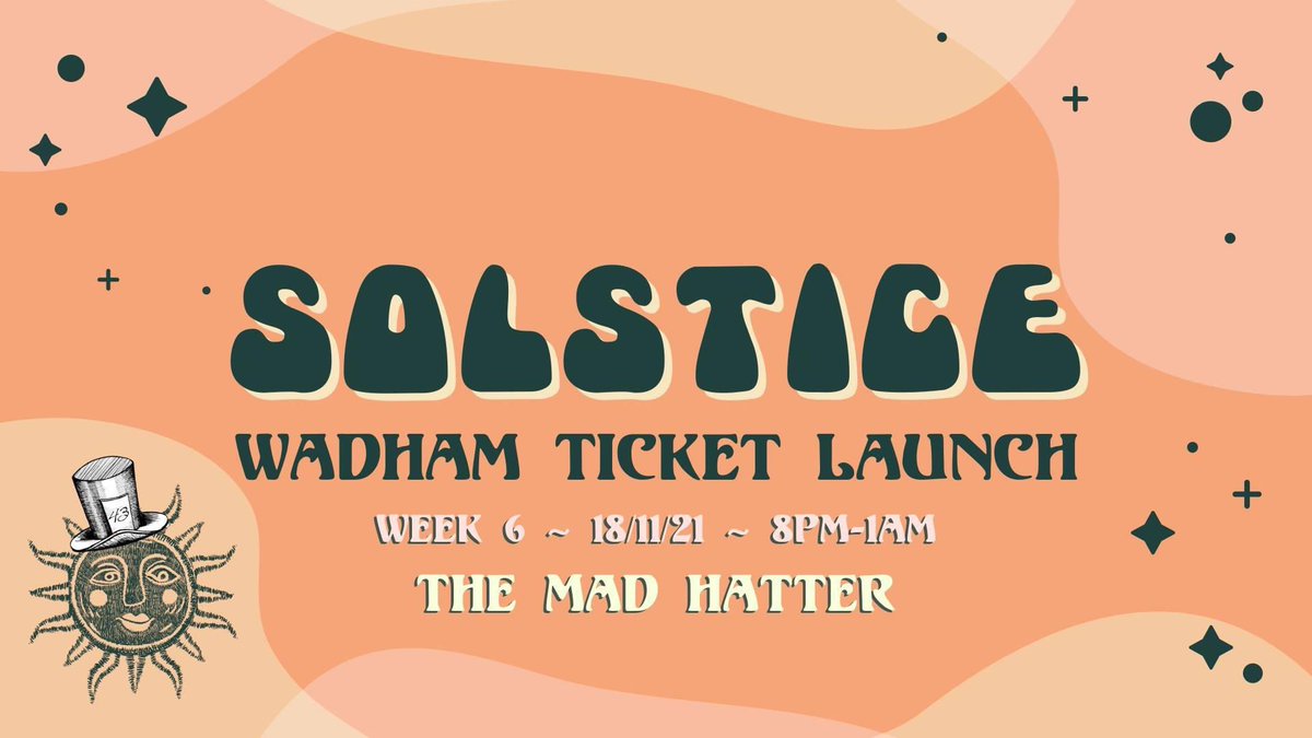 WadhamSU's tweet photo. Tickets for the Wadham launch night of Solstice, our 2022 Ball, go live tomorrow at 6pm! Join us at The Mad Hatter on 18/11/21 for an evening of cocktails, karaoke &amp; a little bit of magic to celebrate Ball tickets going live for Wadham students!!
https://t.co/DMpBkojAMl https://t.co/yAxEdGbk3a