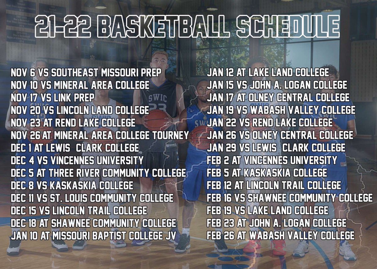 Here is the schedule for <a href="/SWICMBB/">SWIC Blue Storm Men's Basketball</a> A storm is brewing in the Ville ⛈🏀