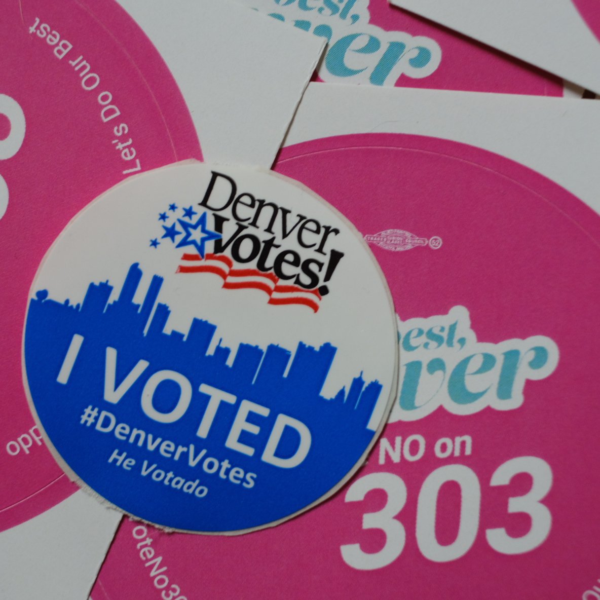 VoteNo303's tweet photo. Remember to return you ballots by 7:00 pm, Denver. Less than 2 hours to VOTE NO on Initiative 303!
#VoteNo303 https://t.co/pQmID2za2j