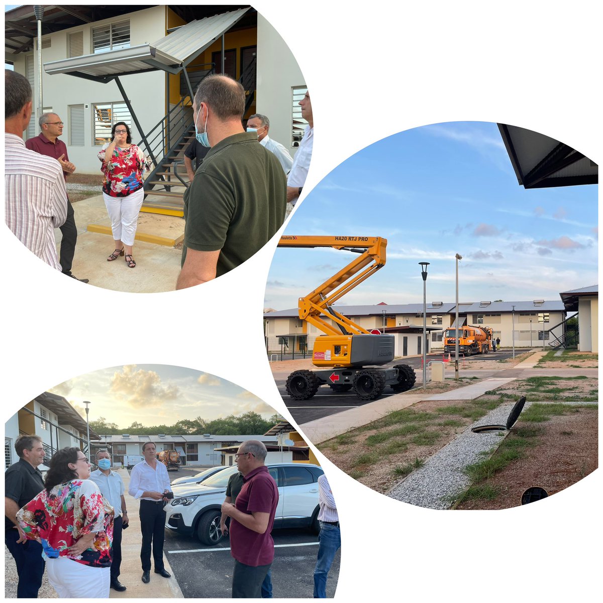 mariannelouis's tweet photo. Merci 🙏 à l’équipe #Simko @CDC_Habitat et bravo pour ce beau projet de 50 logements au quartier Cabalou à @ville_de_Kourou que nous avons visité avec @emmacosse @UnionHlm . Loyers LLS et LLTS, suivi des demandeurs, architecture simple, efficace, bio-climatique… https://t.co/R2Zjouiyh1