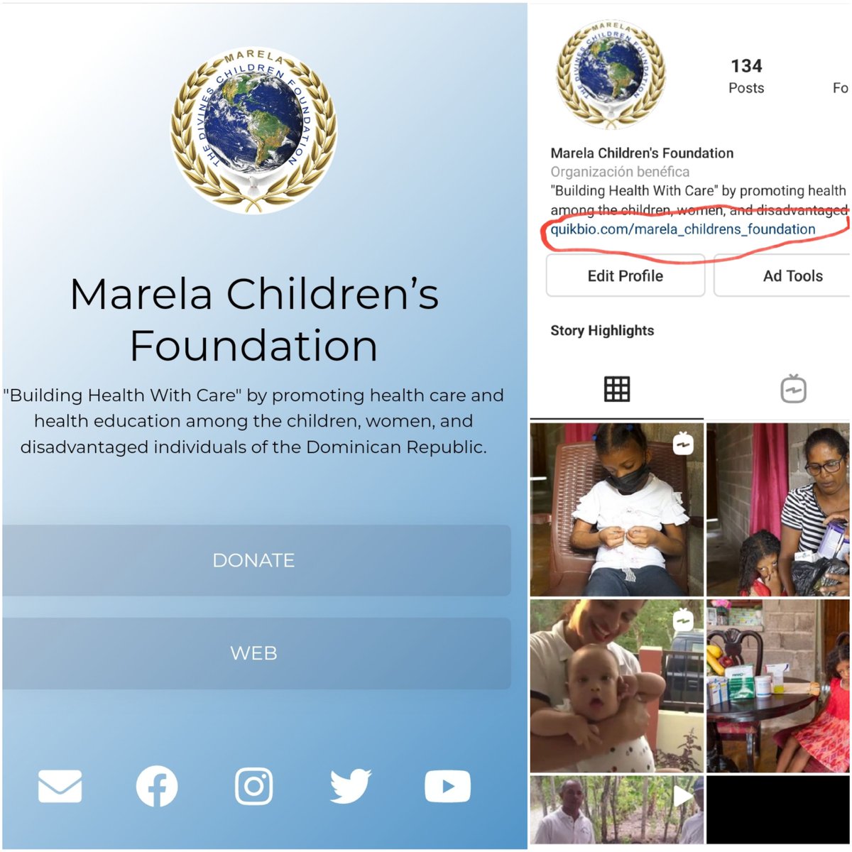 MarelaChildrens's tweet photo. From now on Instagram you can access all our social networks as well as the website and the possibility of making donations.

Our main mission is to promote health care among the most disadvantaged children of the Dominican Republic and in this way change their lives positively. https://t.co/eztkH0FXBu