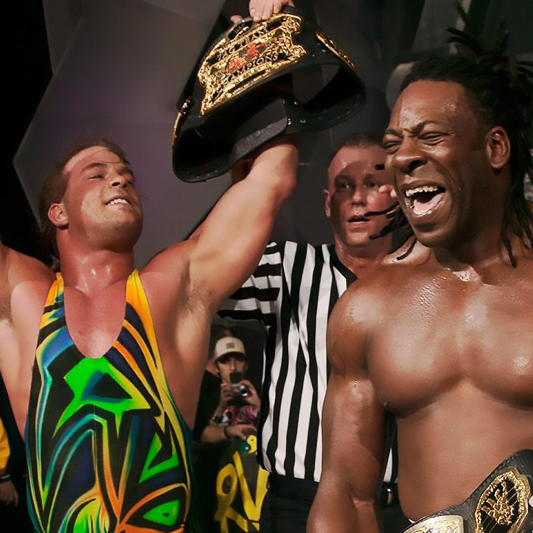 TherealRVD's tweet photo. #RobVanDam (@TherealRVD) has teamed up with some legendary wrestlers throughout his career! #WrestlingPros like #BookerT #ReyMysterio, &amp; #Sabu! 

Who's YOUR ultimate #RVD #TagTeamPartner? Tell us in the comments below + Tag YOUR mate into this debate! https://t.co/7JrLmPbgu6