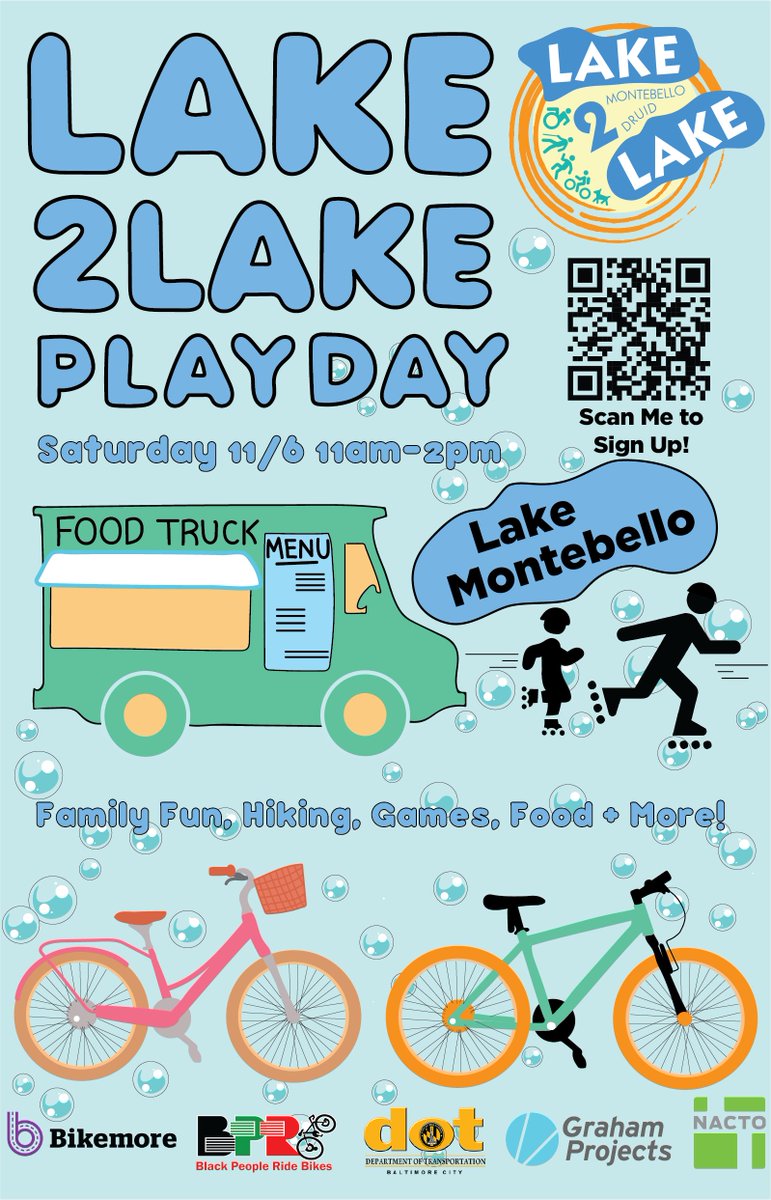 BmoreCityDOT's tweet photo. You may have noticed that the entrance to Lake Montebello at 33rd St. &amp; Hillen Rd. is being redesigned, please drive with caution!  The full signage and signal changes will be installed this week.  Come celebrate and learn more at Lake2Lake Play Day this Saturday! #lake2lakebmore https://t.co/uUr1003hZC