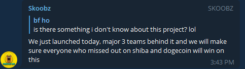 Bagofbread2's tweet photo. $SHKOOBY alpha. looks like its a collaboration between 3 top meme teams both mod post, buyer activity and what ppl have been telling me checks out  $SHIB , $STARL, $UFO, $ELON, $RYOSHI ? who knows, take your bets and hold on tight https://t.co/zzXp7jvfUX