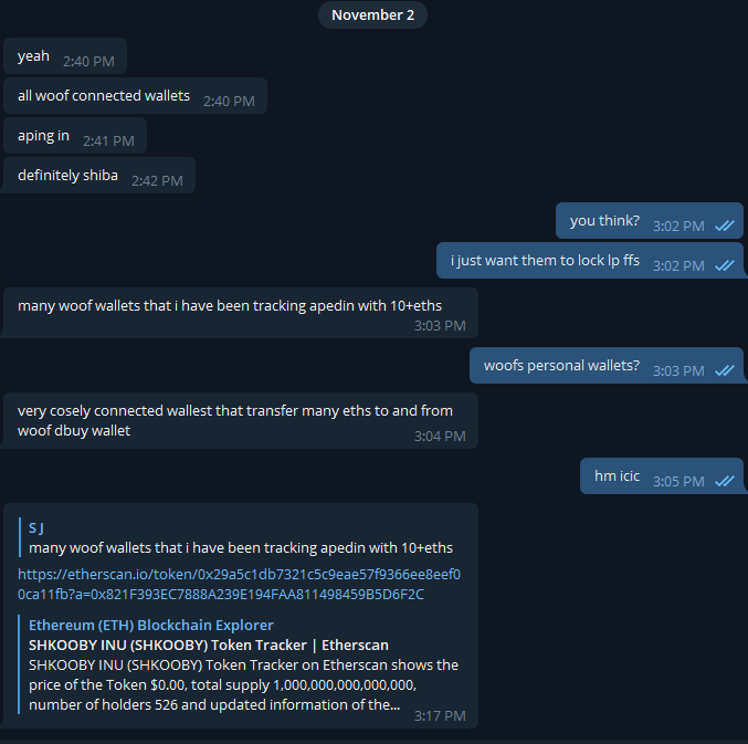 Bagofbread2's tweet photo. $SHKOOBY alpha. looks like its a collaboration between 3 top meme teams both mod post, buyer activity and what ppl have been telling me checks out  $SHIB , $STARL, $UFO, $ELON, $RYOSHI ? who knows, take your bets and hold on tight https://t.co/zzXp7jvfUX