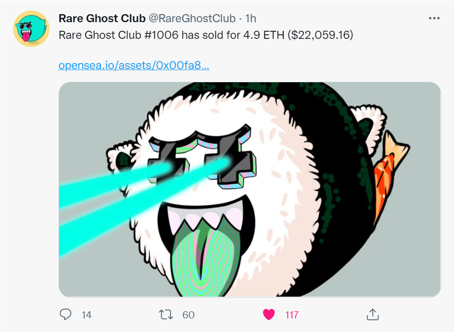 🚨ETH GIVEAWAY🚨

Just sold this <a href="/RareGhostClub/">Rare Ghost Club</a> #1006 on a W 
and i want to GIVE BACK!

🏆WILL SEND *3 DIFF* PPL .1 ETH in 24 HOURS🏆

You must:
✅Retweet This
✅Follow My Twitter
✅Follow <a href="/RareGhostClub/">Rare Ghost Club</a> 

🤯GOOD LUCK TO EVERYONE 🤯