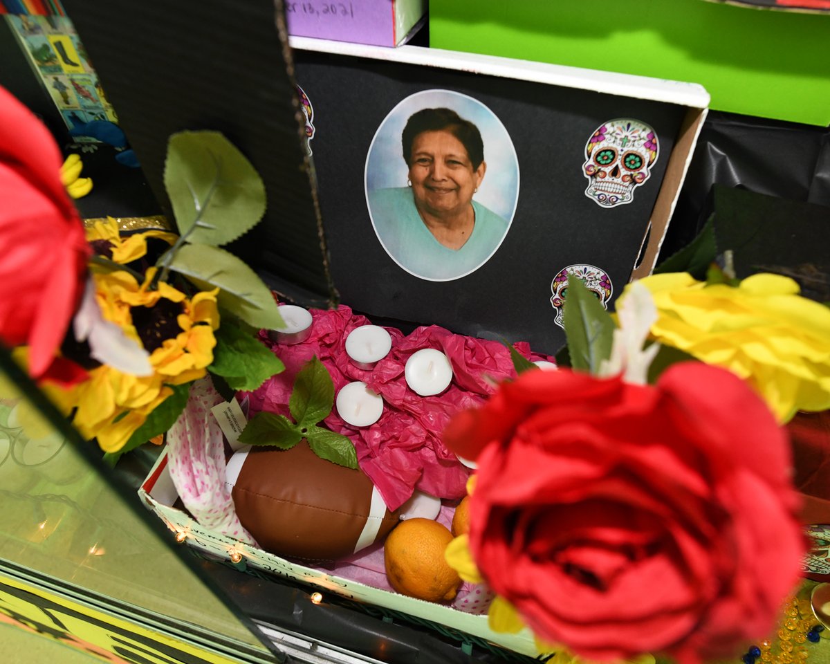 GoMightyBrahmas's tweet photo. Mr. Garza’s Spanish class at #Gillett Middle School learned that #DiaDeLosMuertos (a mixture of pre-Hispanic customs, and the Christian traditions brought in by the Spanish) has deep roots in many parts of #LatinAmerica, especially Mexico. #SafelyLearningTogether @PerezCissy https://t.co/8RLnFTpuHU