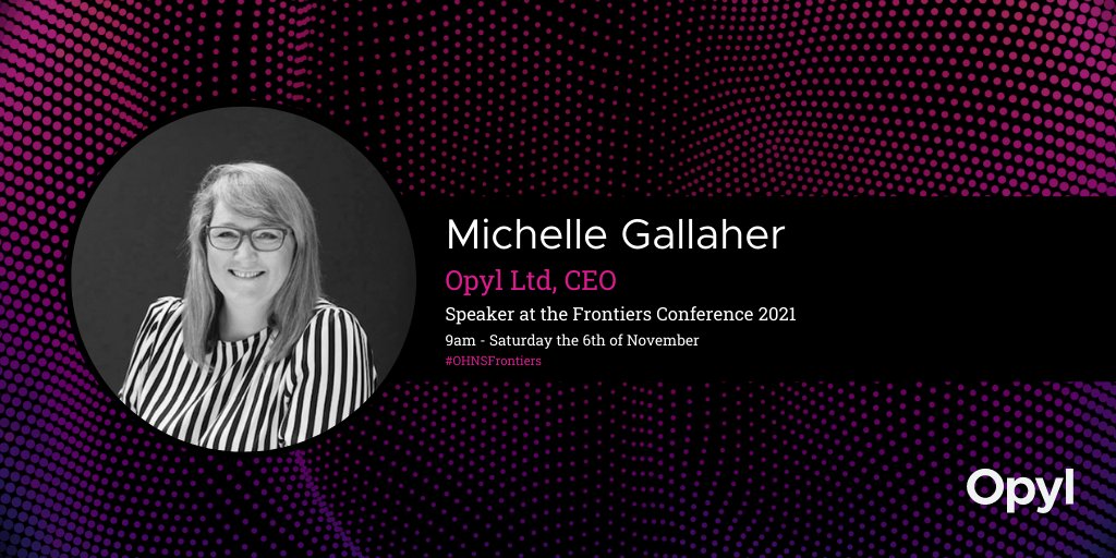 OpylAI's tweet photo. CEO @StartupShelley will be a speaker in the #ArtificialIntelligence panel at #OHNSFrontiers at 9am on the 6th of November. The panel will be discussing #MachineLearning, remote health &amp; AI's use in #DrugDiscovery. Register for the Frontiers 2021 via: https://t.co/auMZ4Bb8PP https://t.co/zNiqdZfzC1